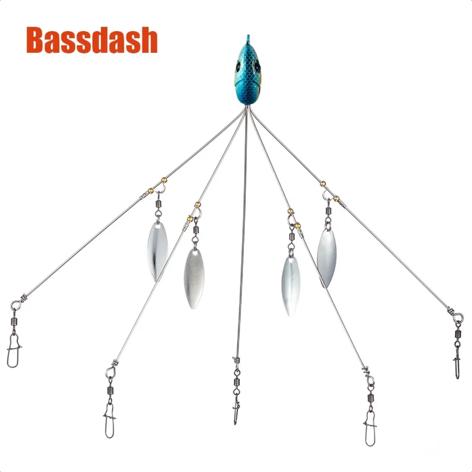 Attractive 18g Alabama Rig Fishing Lure with 5 Arms for Bass Fishing - Snap Swivel Spinner Included - Adds Excitement to Your Fi
Attractive 18g Alabama Rig Fishing Lure with 5 Arms for Bass Fishing - Snap Swivel Spinner Included - Adds Excitement to Your Fi