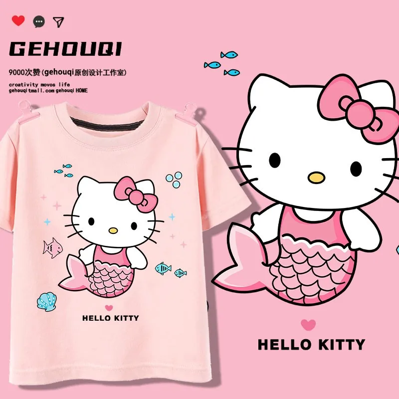 Kitty Cat Co-branded Children's T-shirt Short Sleeve Summer Girls' Fashion Dress Hello Kitty Baby Girls Children Cute
Kitty Cat Co-branded Children's T-shirt Short Sleeve Summer Girls' Fashion Dress Hello Kitty Baby Girls Children Cute