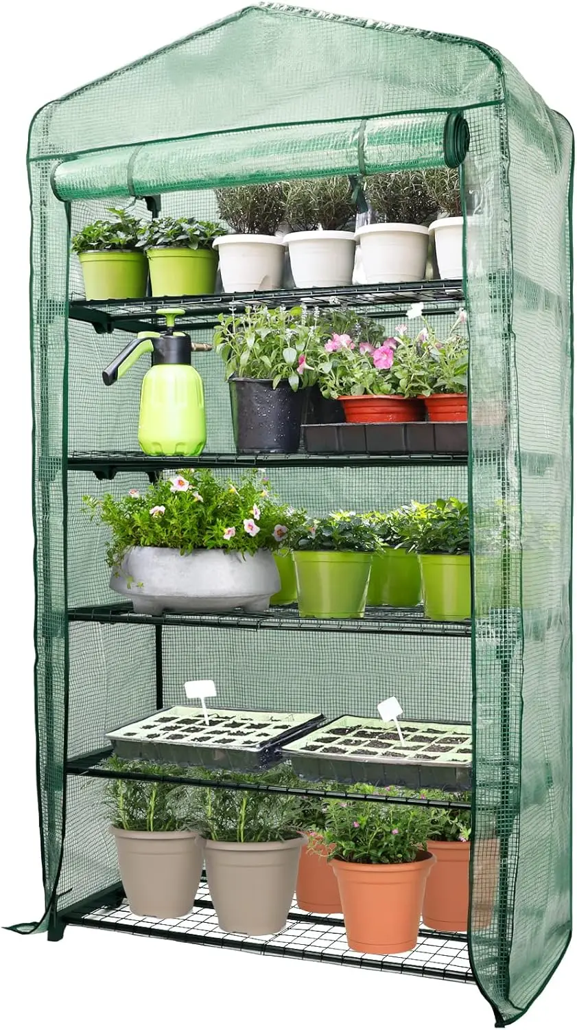 50% Extra Wide Mini Greenhouse 5 Tier Portable Plant Green House 40in Wide - Sturdy Shelves with PE Cover & Roll-Up Zipper Door, Indoor Outdoor Use, 19"W x 40"L x 75"H
50% Extra Wide Mini Greenhouse 5 Tier Portable Plant Green House 40in Wide - Sturdy Shelves with PE Cover & Roll-Up Zipper Door, Indoor Outdoor Use, 19"W x 40"L x 75"H