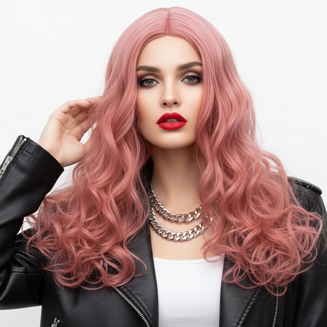 Short Wavy Synthetic Pink Wig Middle Part Line Women’s Heat Resistant for Halloween Christmas Cosplay Daily Wear
Short Wavy Synthetic Pink Wig Middle Part Line Women’s Heat Resistant for Halloween Christmas Cosplay Daily Wear