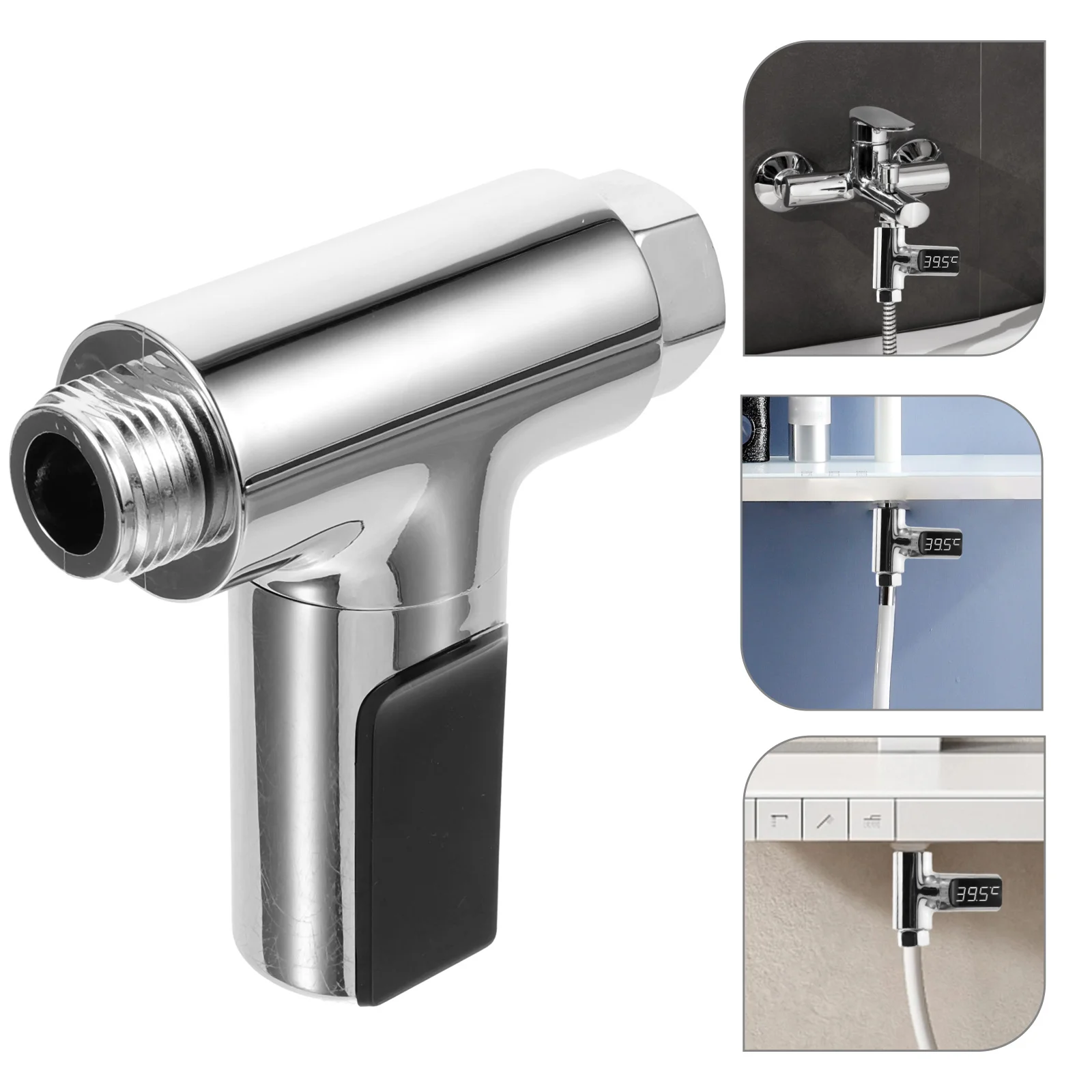 LED Digital Shower Thermometer Silver Free Real Time Water Temperature Monitor Auto Powered Quick Installation Rotating
LED Digital Shower Thermometer Silver Free Real Time Water Temperature Monitor Auto Powered Quick Installation Rotating