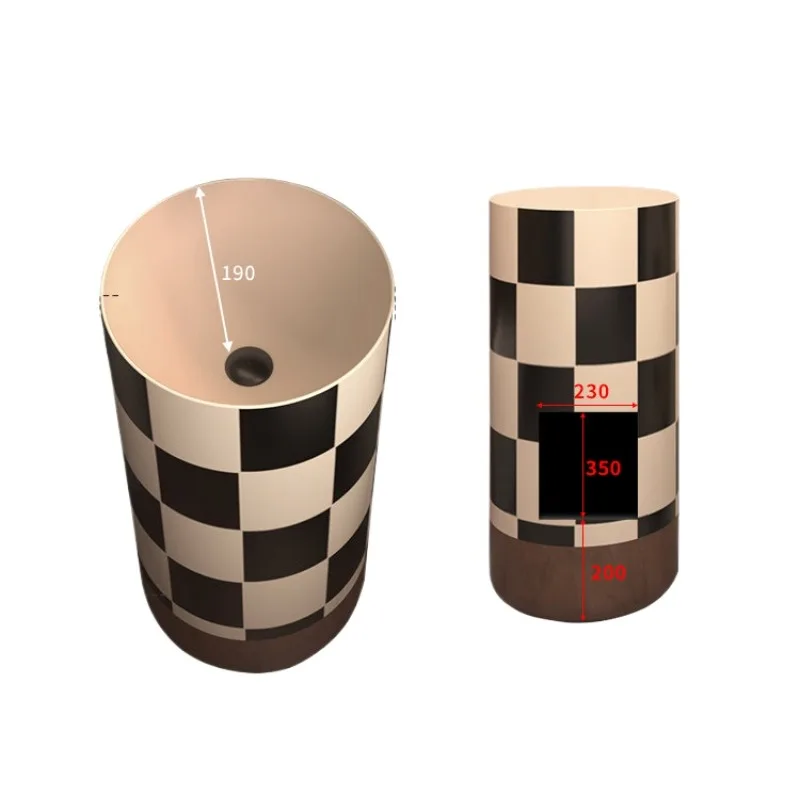 Medieval wash basin French wash bathroom balcony integrated floor type black and white grid column basin
Medieval wash basin French wash bathroom balcony integrated floor type black and white grid column basin
