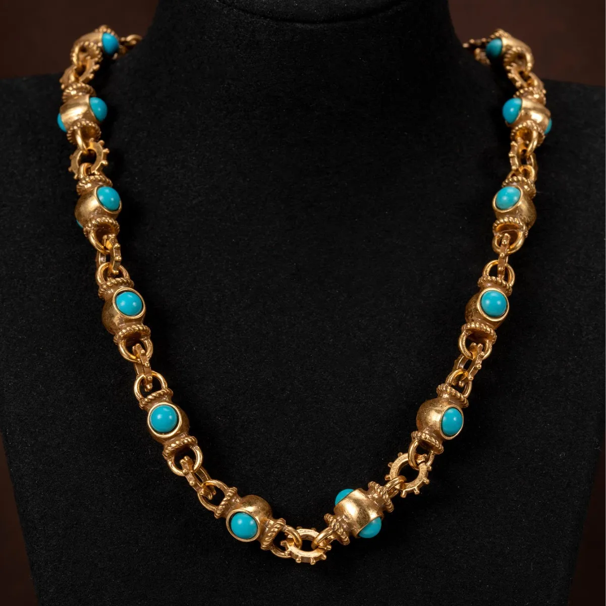 Vintage Double-sided Three-dimensional Turquoise Stone Necklace, Vintage Style Statement OT Bar Bracelet Jewelry Set
Vintage Double-sided Three-dimensional Turquoise Stone Necklace, Vintage Style Statement OT Bar Bracelet Jewelry Set