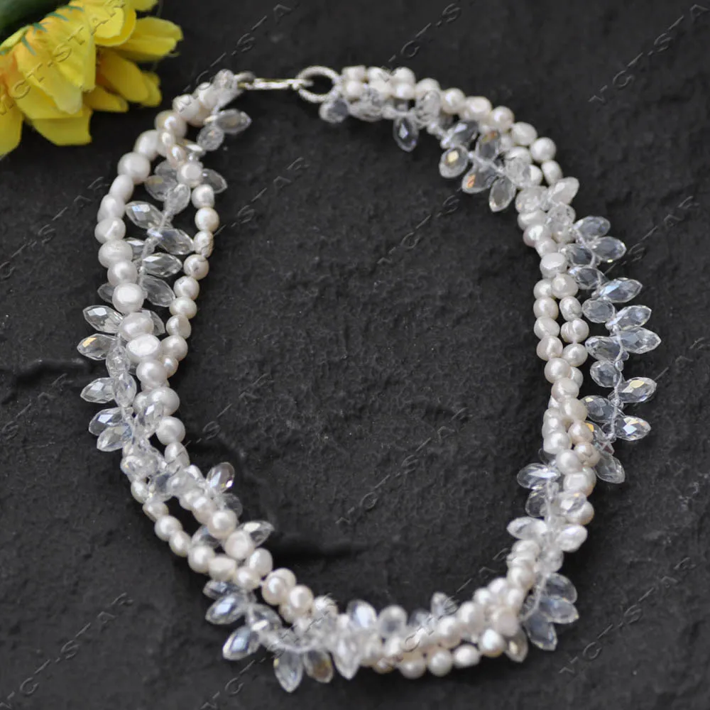 Z13992 3row 19'' White Baroque Pearl Drop Faceted Clean Crystal Necklace Custom Jewelry
Z13992 3row 19'' White Baroque Pearl Drop Faceted Clean Crystal Necklace Custom Jewelry