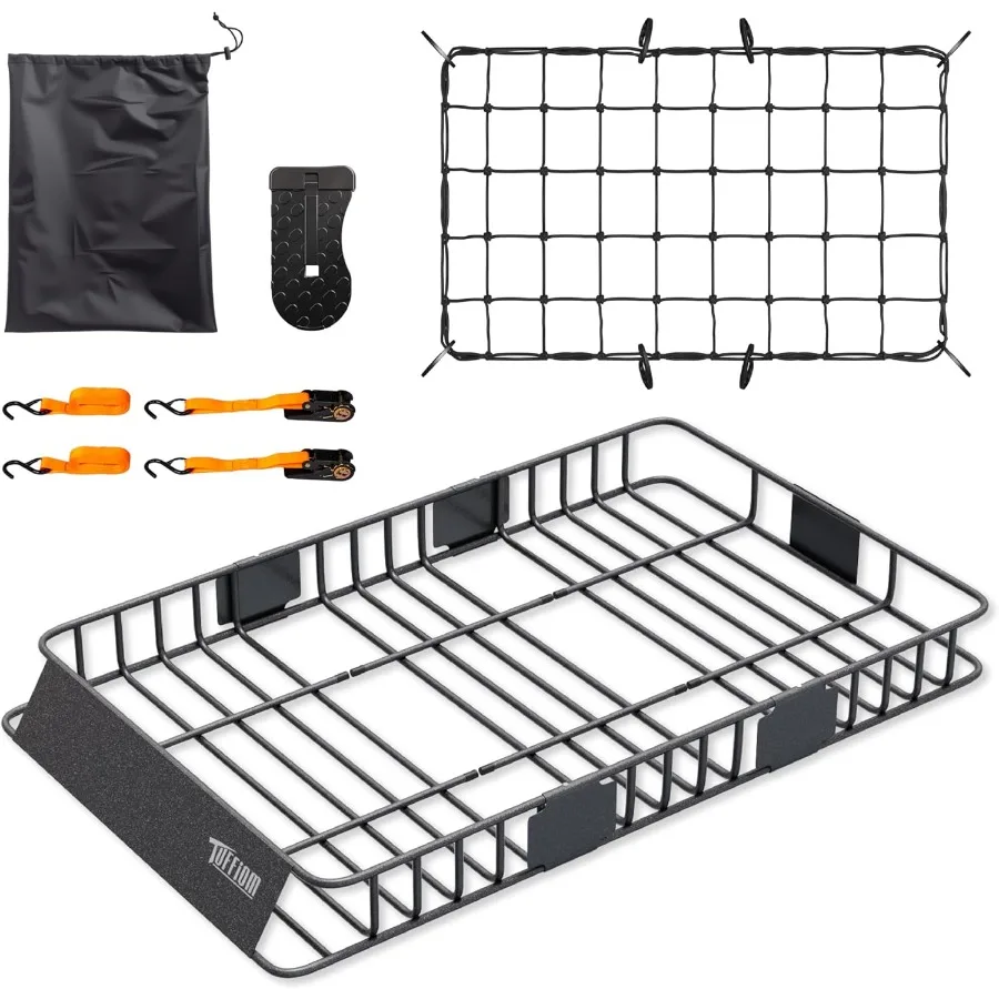 TUFFIOM 64 x 39 x 6 Extendable Rooftop Cargo Carrier Basket Universal Steel Roof Rack Basket with Net Storage Bag Footrest and
TUFFIOM 64 x 39 x 6 Extendable Rooftop Cargo Carrier Basket Universal Steel Roof Rack Basket with Net Storage Bag Footrest and