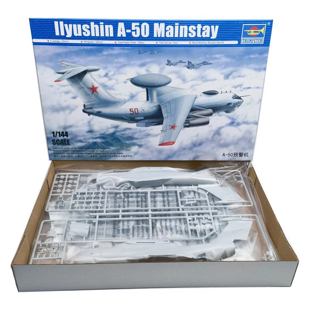 Trumpeter 03903 1:144 Scale Soviet A50 A-50 Mainstay Early Warning Aircraft Plane Assembly Plastic Toy Gift Model Building Kit
Trumpeter 03903 1:144 Scale Soviet A50 A-50 Mainstay Early Warning Aircraft Plane Assembly Plastic Toy Gift Model Building Kit