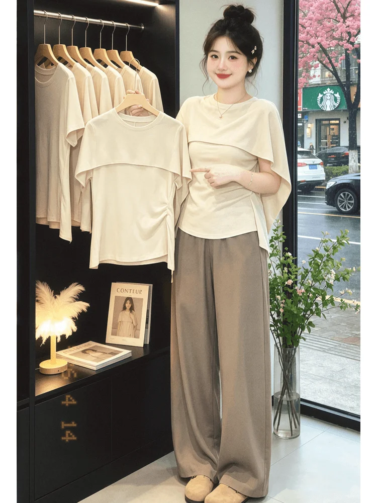 Women's Gentle Drapey Set Spring Summer Design Slimming Wide Leg Pants Casual Style Two Piece Set Breathable Comfortable
Women's Gentle Drapey Set Spring Summer Design Slimming Wide Leg Pants Casual Style Two Piece Set Breathable Comfortable