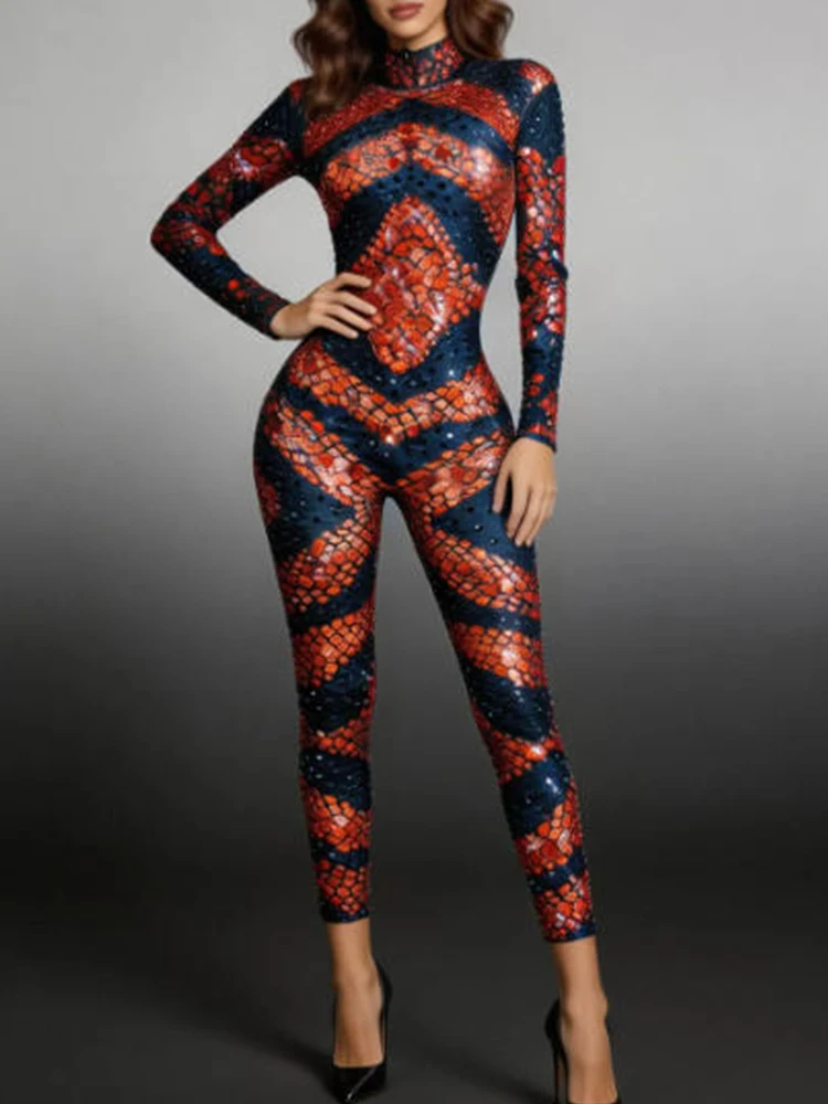 High Quality Hot Stamping Sexy Stretch Color Blocked Jumpsuit 2026 New Fashionable Custom Women'S Clothing
High Quality Hot Stamping Sexy Stretch Color Blocked Jumpsuit 2026 New Fashionable Custom Women'S Clothing