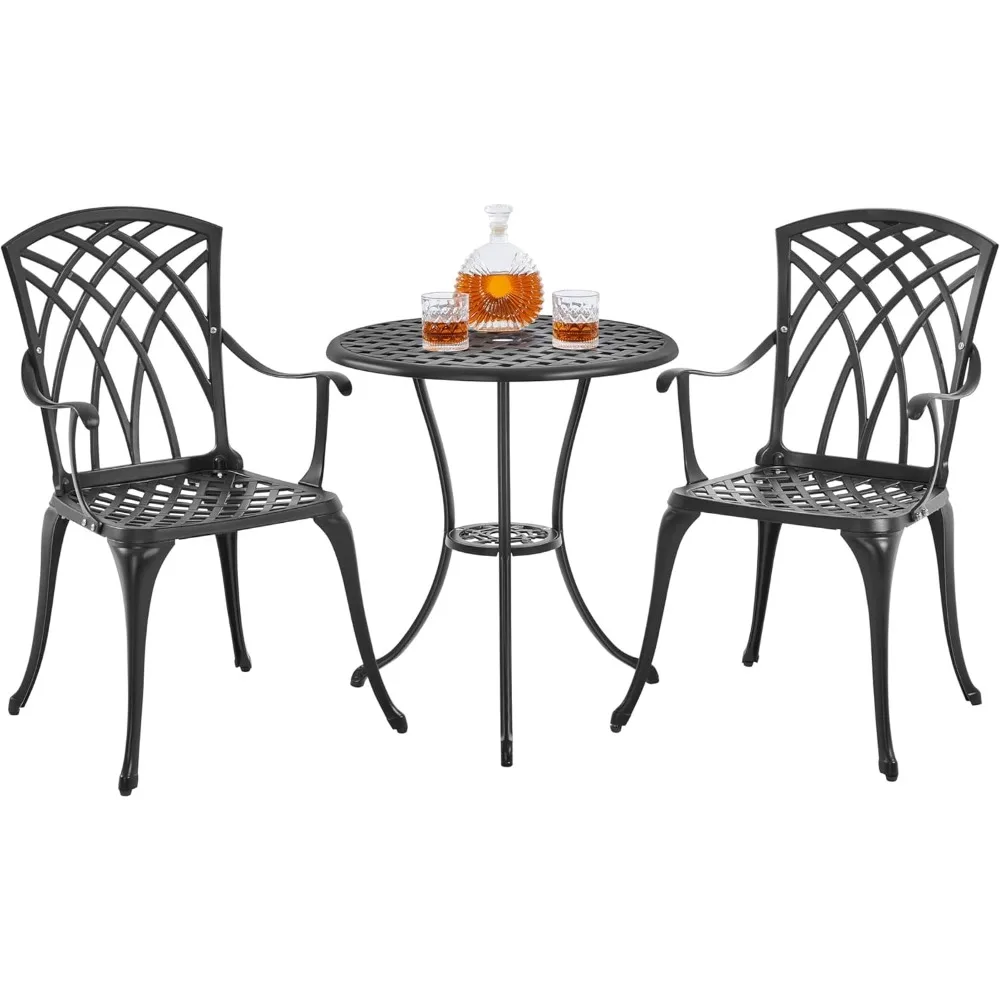Patio Bistro Set 3-Piece Outdoor Cast Aluminum Table and Chairs Set, All Weather Patio Furniture with Umbrella Hole for Garden/
Patio Bistro Set 3-Piece Outdoor Cast Aluminum Table and Chairs Set, All Weather Patio Furniture with Umbrella Hole for Garden/