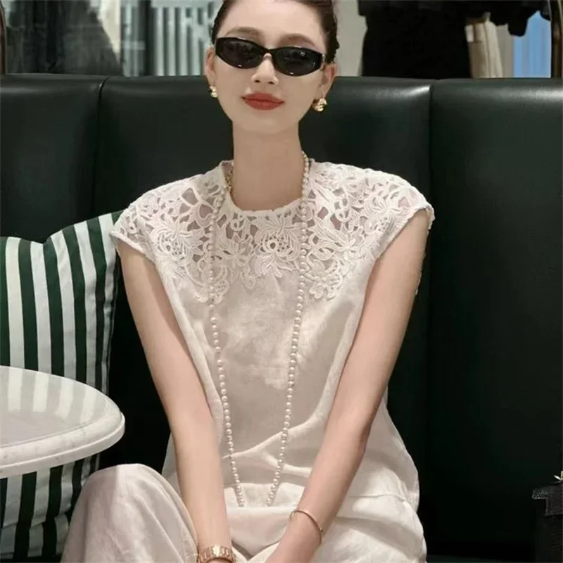 Summer New 2 Piece Sets Womens Outfits Korean Fashion Lace Hollow Out Tops Female Casual Long Trousers Soft Pant Sets
Summer New 2 Piece Sets Womens Outfits Korean Fashion Lace Hollow Out Tops Female Casual Long Trousers Soft Pant Sets