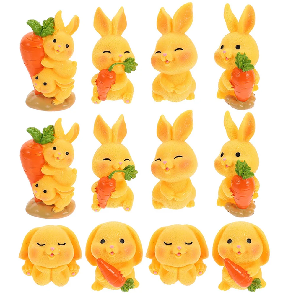 12pcs Mini Rabbit Figure Resin Craft Lovely Bunny Decor Carrot Ornaments Desktop Landscape Supplies
12pcs Mini Rabbit Figure Resin Craft Lovely Bunny Decor Carrot Ornaments Desktop Landscape Supplies
