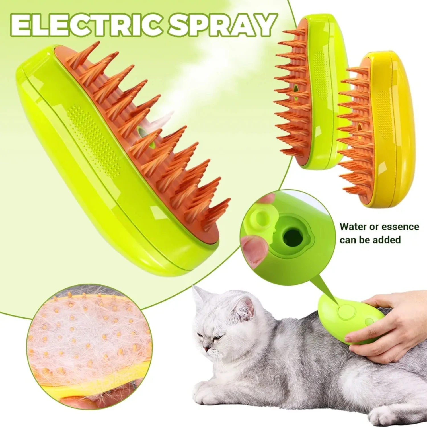 Cat Steam Brush Cats Water Sprayer Cat Accessories Pet Grooming Kitten Pet Comb Soft Silicone Hair Remover Removes
Cat Steam Brush Cats Water Sprayer Cat Accessories Pet Grooming Kitten Pet Comb Soft Silicone Hair Remover Removes