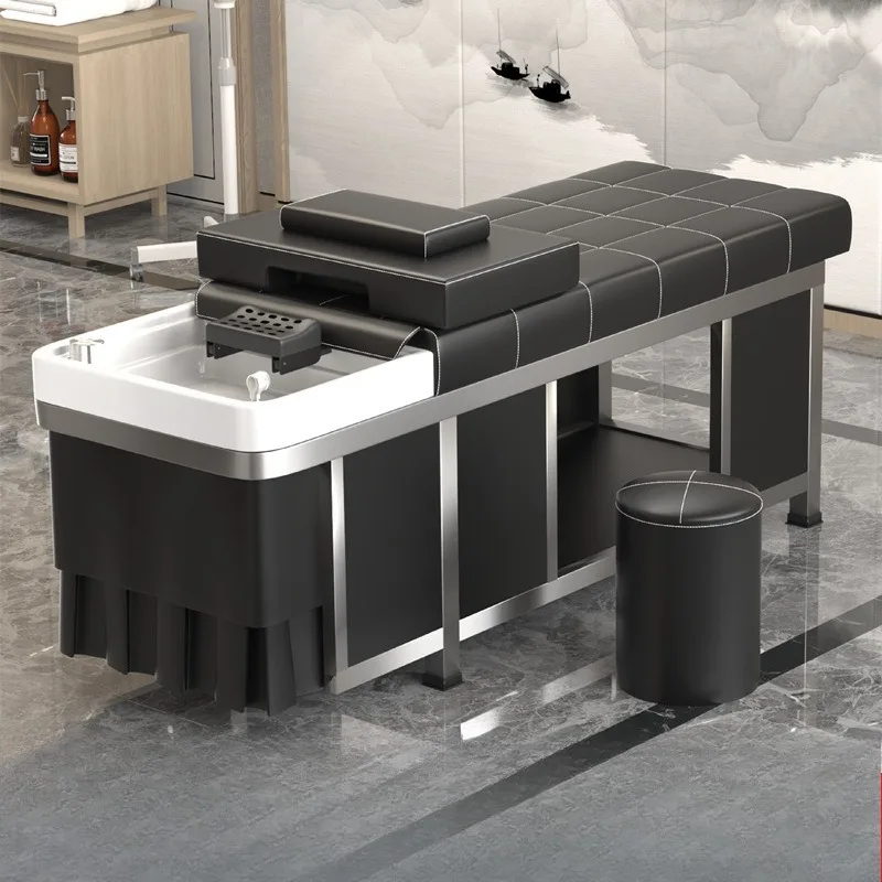 Barber Fumigation Shampoo Chairs Stainless Steel Thai Hairdressing High-end Shampoo Chairs Lie Flat Water Cycle Furniture Silla
Barber Fumigation Shampoo Chairs Stainless Steel Thai Hairdressing High-end Shampoo Chairs Lie Flat Water Cycle Furniture Silla