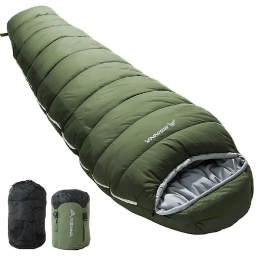 Mummy Sleeping Bag for Adults 14-41℉ Cold Weather 3-4 Season Camping Sleeping Bags with Compression Sack for Backpacking Hiking
Mummy Sleeping Bag for Adults 14-41℉ Cold Weather 3-4 Season Camping Sleeping Bags with Compression Sack for Backpacking Hiking