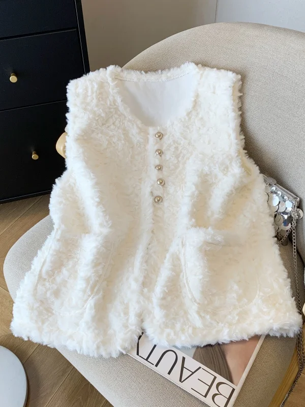 Мягкий пушистый жилет из овечьей шерсти для женщин: осенне-зимний, уютный, комфортный, премиум-класса, укороченный топ
Мягкий пушистый жилет из овечьей шерсти для женщин: осенне-зимний, уютный, комфортный, премиум-класса, укороченный топ