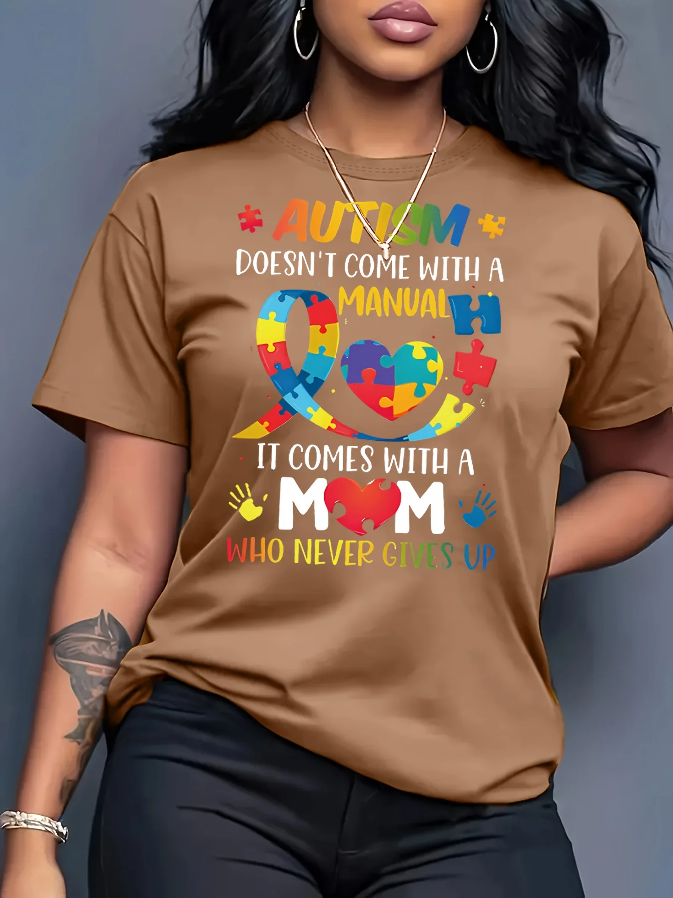 Summer Plus Size Fashion Women's T-Shirt Original Design Colorful Letters Printed Women's Casual Round Neck Short Sleeved Tops
Summer Plus Size Fashion Women's T-Shirt Original Design Colorful Letters Printed Women's Casual Round Neck Short Sleeved Tops