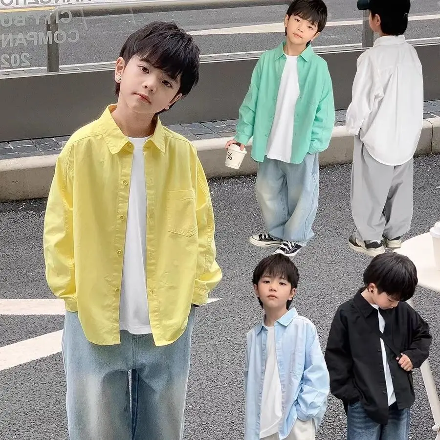 Children's Shirt Spring and Autumn New Boys' Thin Long Sleeve Loose Solid Color Top 3 5 7 9 10 12Y
Children's Shirt Spring and Autumn New Boys' Thin Long Sleeve Loose Solid Color Top 3 5 7 9 10 12Y