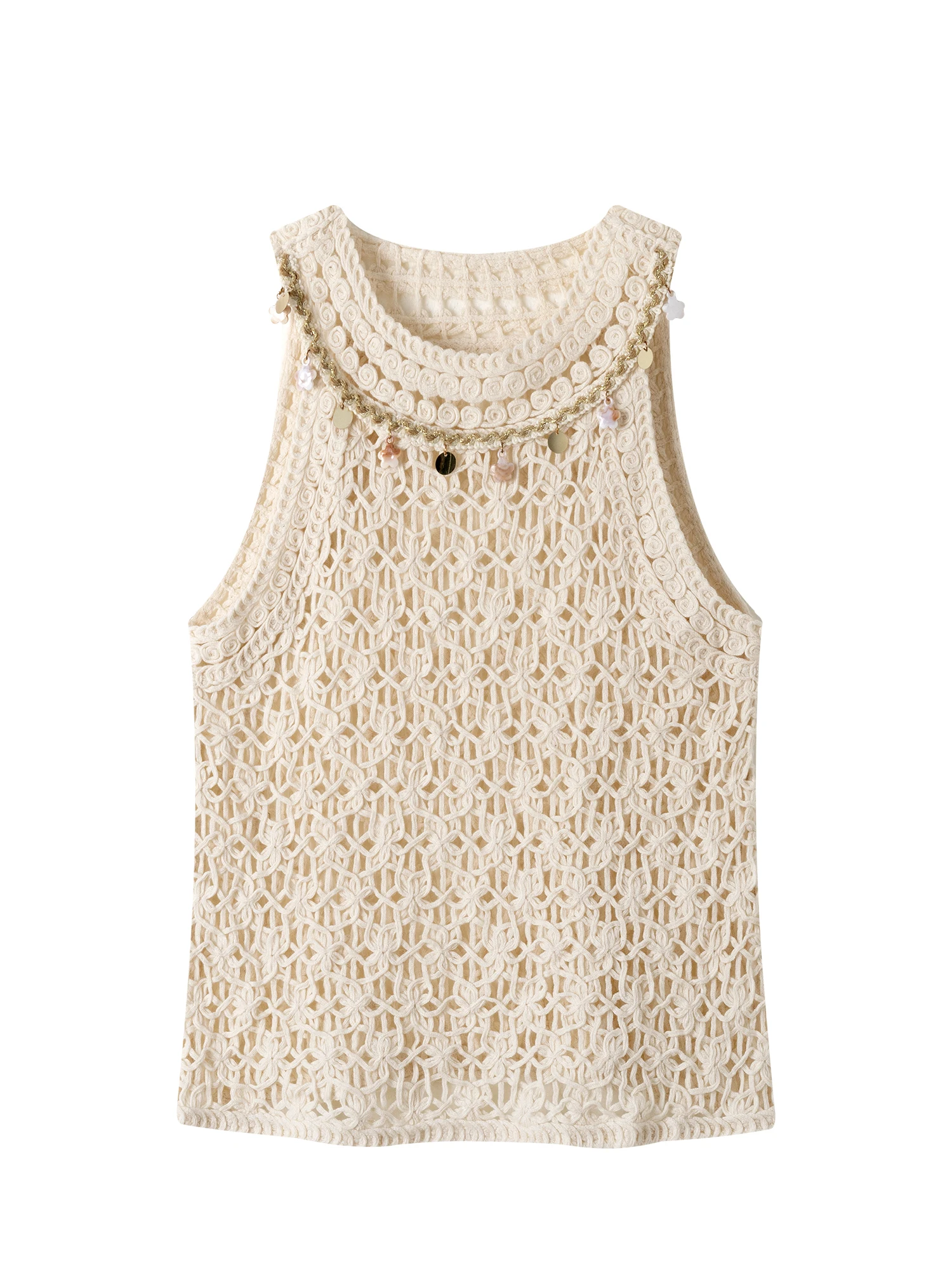 Bohemian Tassel Hollow Knitted Vest Women Summer Design Neck Hanging Sleeveless Layered Top Elegant Style Cotton Breathable
Bohemian Tassel Hollow Knitted Vest Women Summer Design Neck Hanging Sleeveless Layered Top Elegant Style Cotton Breathable
