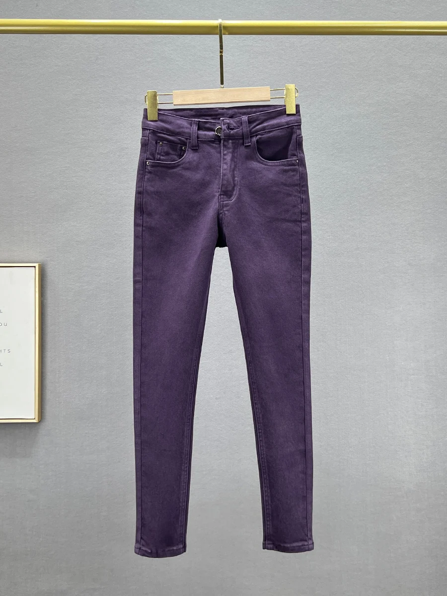 Slim Fit High Waist Denim Capri Pants Women's Purple Elastic Autumn Faion Versatile Nine Point Pencil Pants Cotton Stretch
Slim Fit High Waist Denim Capri Pants Women's Purple Elastic Autumn Faion Versatile Nine Point Pencil Pants Cotton Stretch