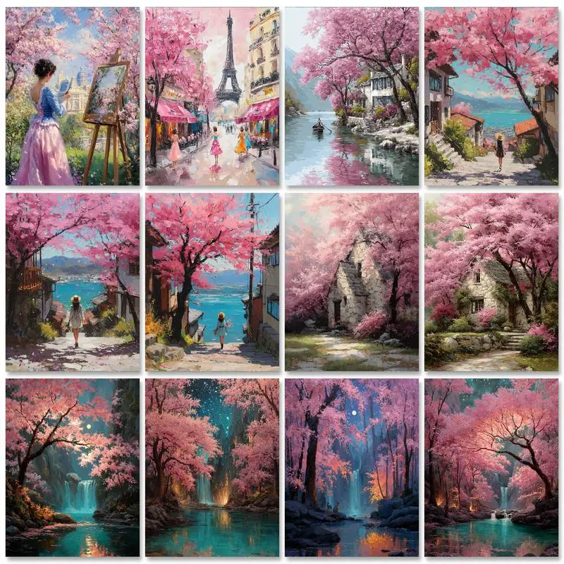 GATYZTORY Diy Painting By Numbers Pink Tree Landscape Picture On Number Painting Handpainted On Canvas For Personalized Gift
GATYZTORY Diy Painting By Numbers Pink Tree Landscape Picture On Number Painting Handpainted On Canvas For Personalized Gift