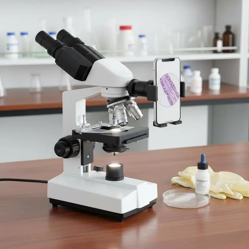 Binocular Microscope, 40-5000X Magnification, Professional Compound Microscope for Adult with Dual Stage and Two Sets of Eyepieces, Aluminum Alloy Body, Includes LED Light and Phone Holder
Binocular Microscope, 40-5000X Magnification, Professional Compound Microscope for Adult with Dual Stage and Two Sets of Eyepieces, Aluminum Alloy Body, Includes LED Light and Phone Holder
