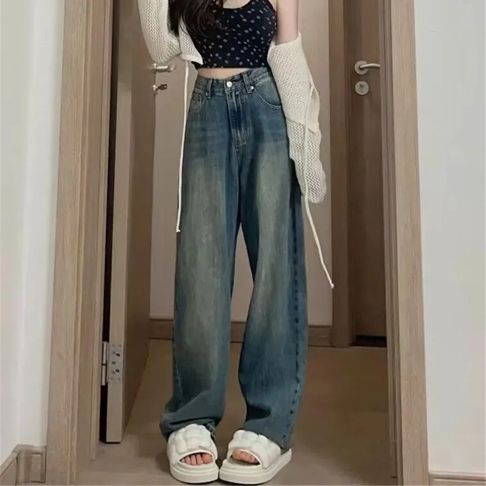 Vintage High Waist Loose Wide Leg Jeans Women Harajuku Street Retro Fashion Straight Denim Trousers Y2K Baggy Spring Street Pant
Vintage High Waist Loose Wide Leg Jeans Women Harajuku Street Retro Fashion Straight Denim Trousers Y2K Baggy Spring Street Pant