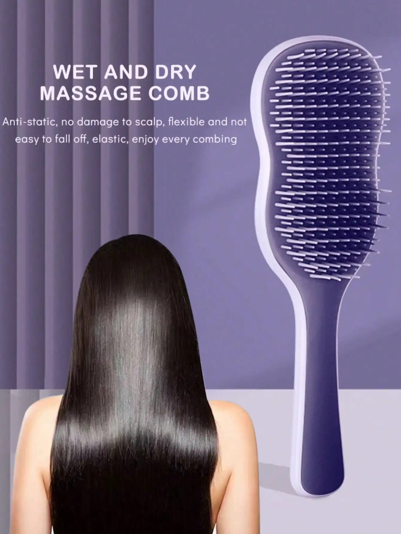 1pc Natural Smooth Hair Brush, Scalp Care Massage Brush With Anti-Slip Handle, Suitable For Curly, Straight, Dry Or Wet Hair
1pc Natural Smooth Hair Brush, Scalp Care Massage Brush With Anti-Slip Handle, Suitable For Curly, Straight, Dry Or Wet Hair