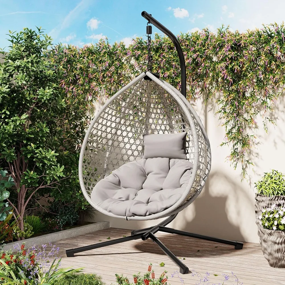 Egg Chair with Stand, Patio Rattan Wicker Hanging Swing Egg Chair Hammock Chair with Headrest for Indoor Outdoor Bedroom Garden,
Egg Chair with Stand, Patio Rattan Wicker Hanging Swing Egg Chair Hammock Chair with Headrest for Indoor Outdoor Bedroom Garden,