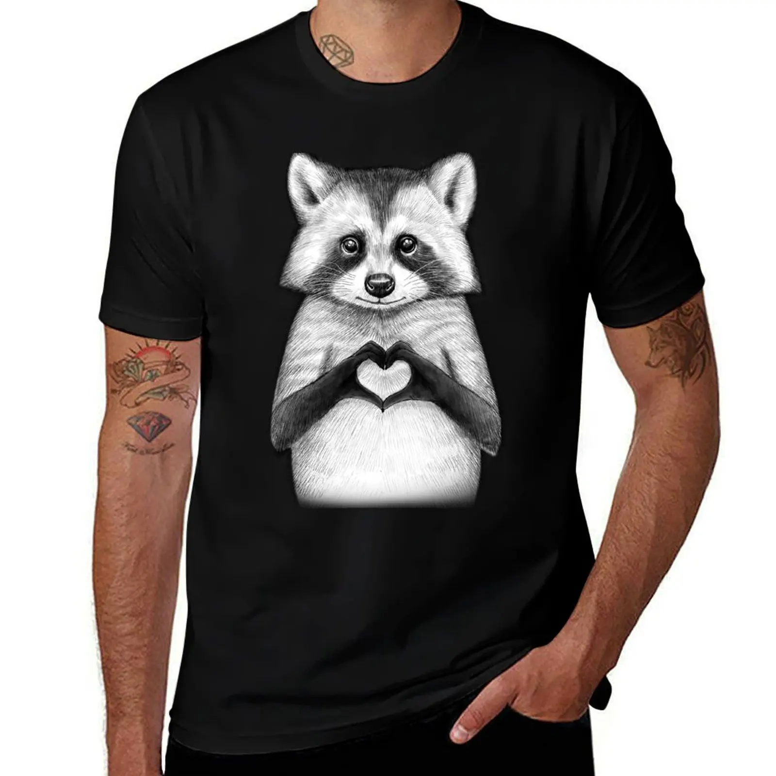 Raccoon with heart T-Shirt plus size clothes graphics custom t shirt graphic tee shirt mens vintage t shirts
Raccoon with heart T-Shirt plus size clothes graphics custom t shirt graphic tee shirt mens vintage t shirts