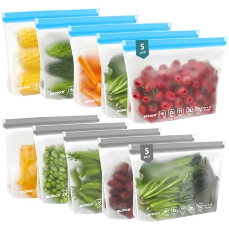 10Pack Reusable Quart Freezer Bags, Food Storage Bags Stand Up Dishwasher Safe, Leakproof, BPA-Free Food Grade, Freezer Safe, Q
10Pack Reusable Quart Freezer Bags, Food Storage Bags Stand Up Dishwasher Safe, Leakproof, BPA-Free Food Grade, Freezer Safe, Q