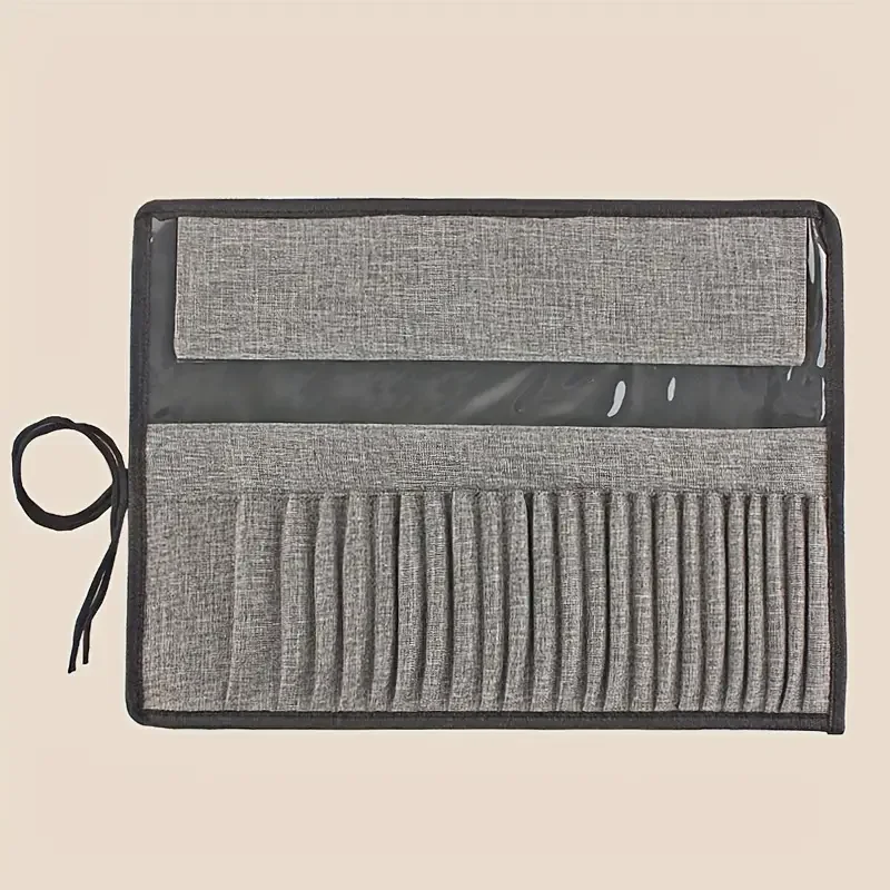 24-Slot Durable Nylon Art Brush Case, Portable Roll-Up Paint Brush Holder & Organizer Storage Bag with Transparent Front Panel
24-Slot Durable Nylon Art Brush Case, Portable Roll-Up Paint Brush Holder & Organizer Storage Bag with Transparent Front Panel