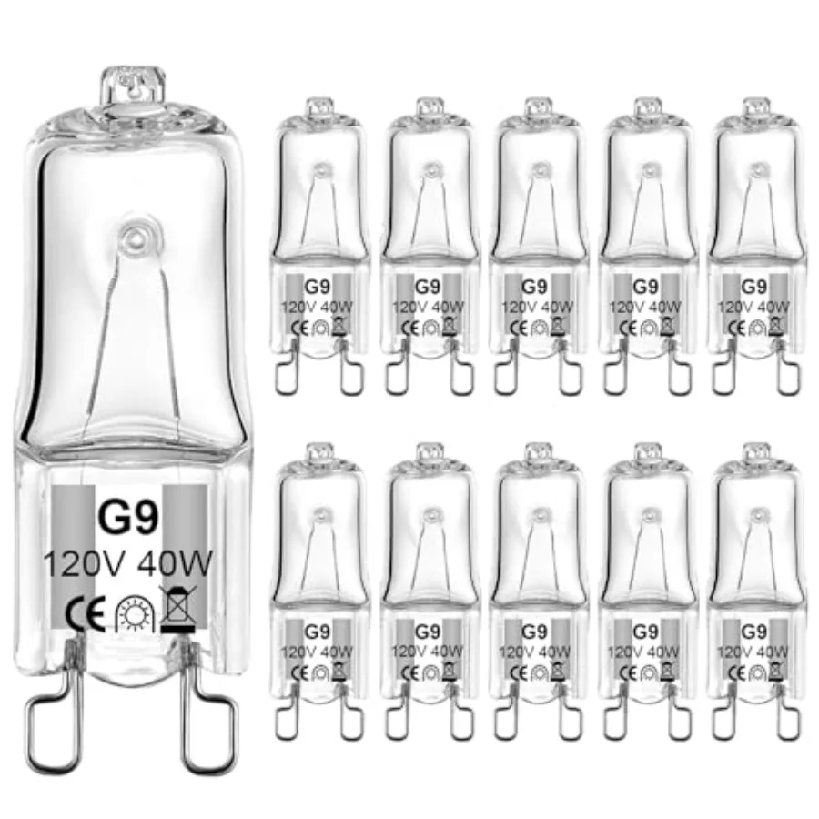 G9 Halogen Bulb 40 Watt 120 Volt Dimmable T4 JCD Type Bi-Pin Base for Chandeliers, Pendants, Cabinet Lights, Landscape Lights R
G9 Halogen Bulb 40 Watt 120 Volt Dimmable T4 JCD Type Bi-Pin Base for Chandeliers, Pendants, Cabinet Lights, Landscape Lights R