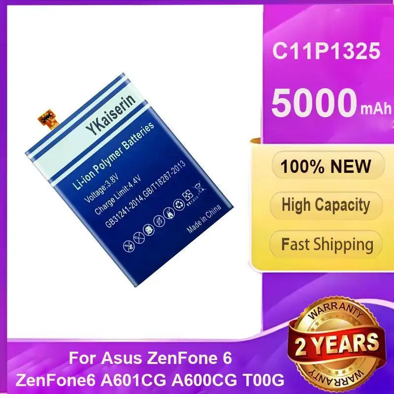 YKaiserin C11P1325 5000mAh Battery For Asus ZenFone 6 ZenFone6 A601CG A600CG T00G Polymer Li-ion Battery Phone Replacement
YKaiserin C11P1325 5000mAh Battery For Asus ZenFone 6 ZenFone6 A601CG A600CG T00G Polymer Li-ion Battery Phone Replacement