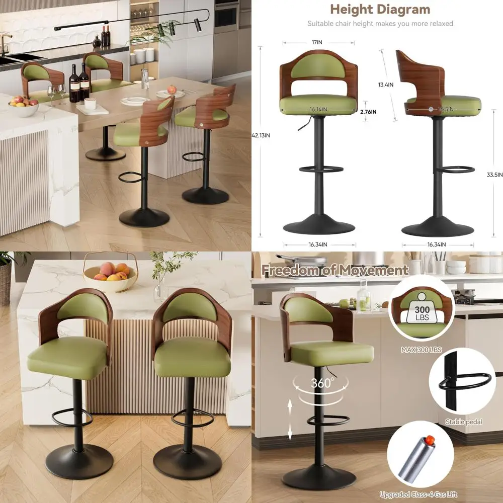 Набор из 4-х деревянных поворотных барных стульев с мягкими сиденьями из искусственной кожи, регулируемой высотой 24,5-33,5 дюйма, спинкой и подставкой для ног I
Набор из 4-х деревянных поворотных барных стульев с мягкими сиденьями из искусственной кожи, регулируемой высотой 24,5-33,5 дюйма, спинкой и подставкой для ног I