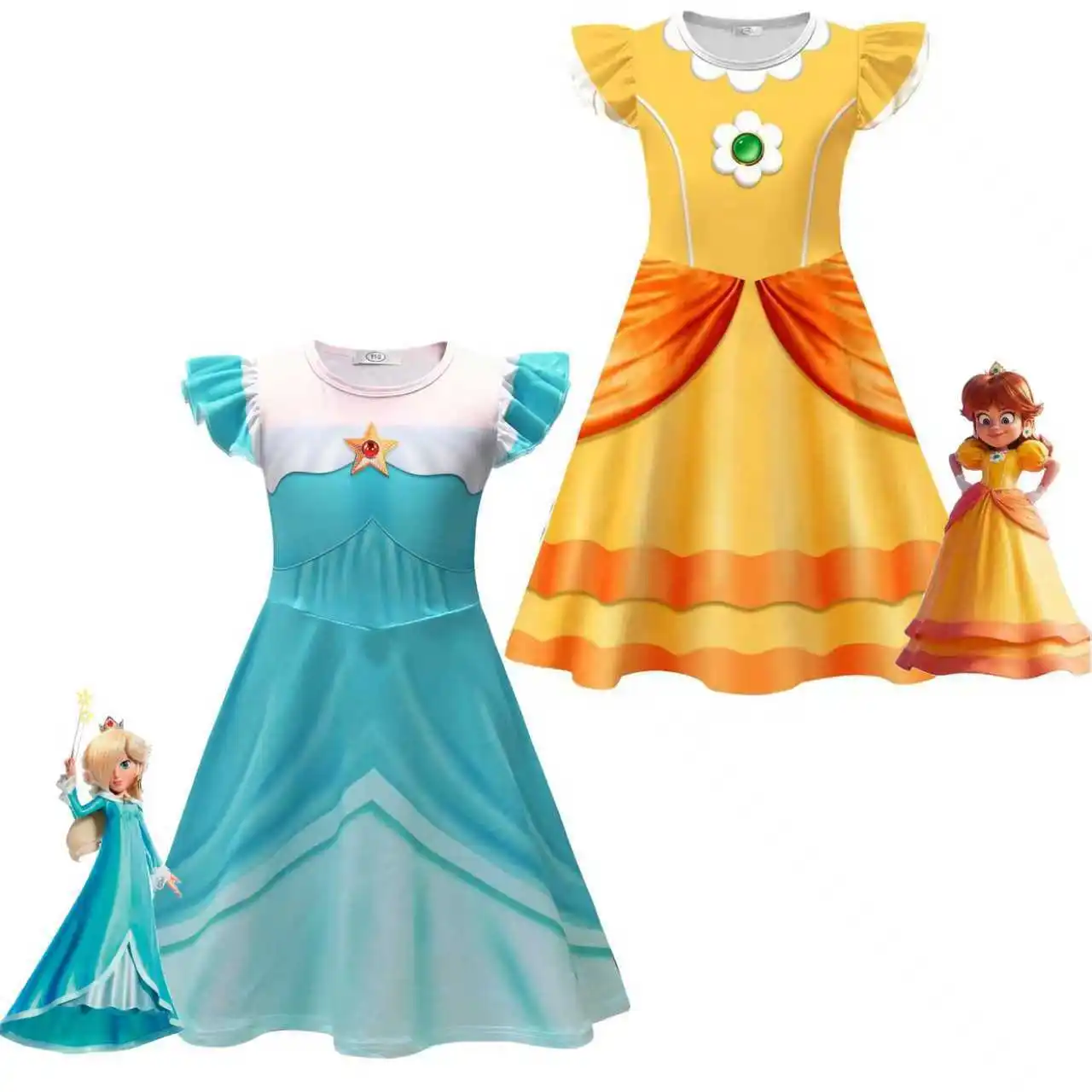 Princess Rosalina Inspired Light Blue Costume Dress for Girls with Star Brooch Ruffle Sleeve Halloween Birthday Party Outfit
Princess Rosalina Inspired Light Blue Costume Dress for Girls with Star Brooch Ruffle Sleeve Halloween Birthday Party Outfit