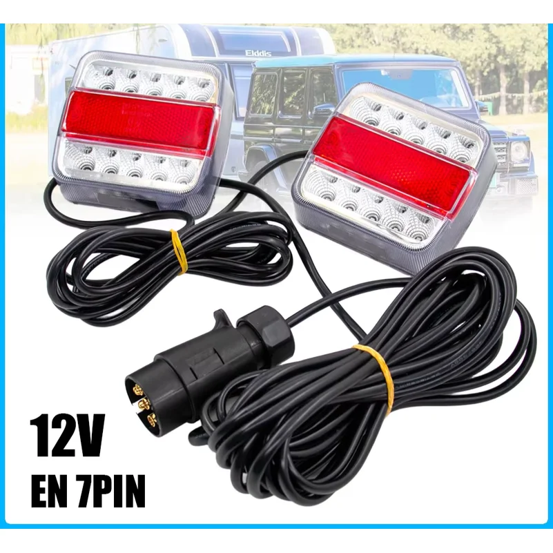 1 Set 12V Waterproof Rear Towing Tail Light 14 LED Trailer 10m Cable EN 7 Pin 10m Brake Lamp Stop License Number Plate Reflector
1 Set 12V Waterproof Rear Towing Tail Light 14 LED Trailer 10m Cable EN 7 Pin 10m Brake Lamp Stop License Number Plate Reflector