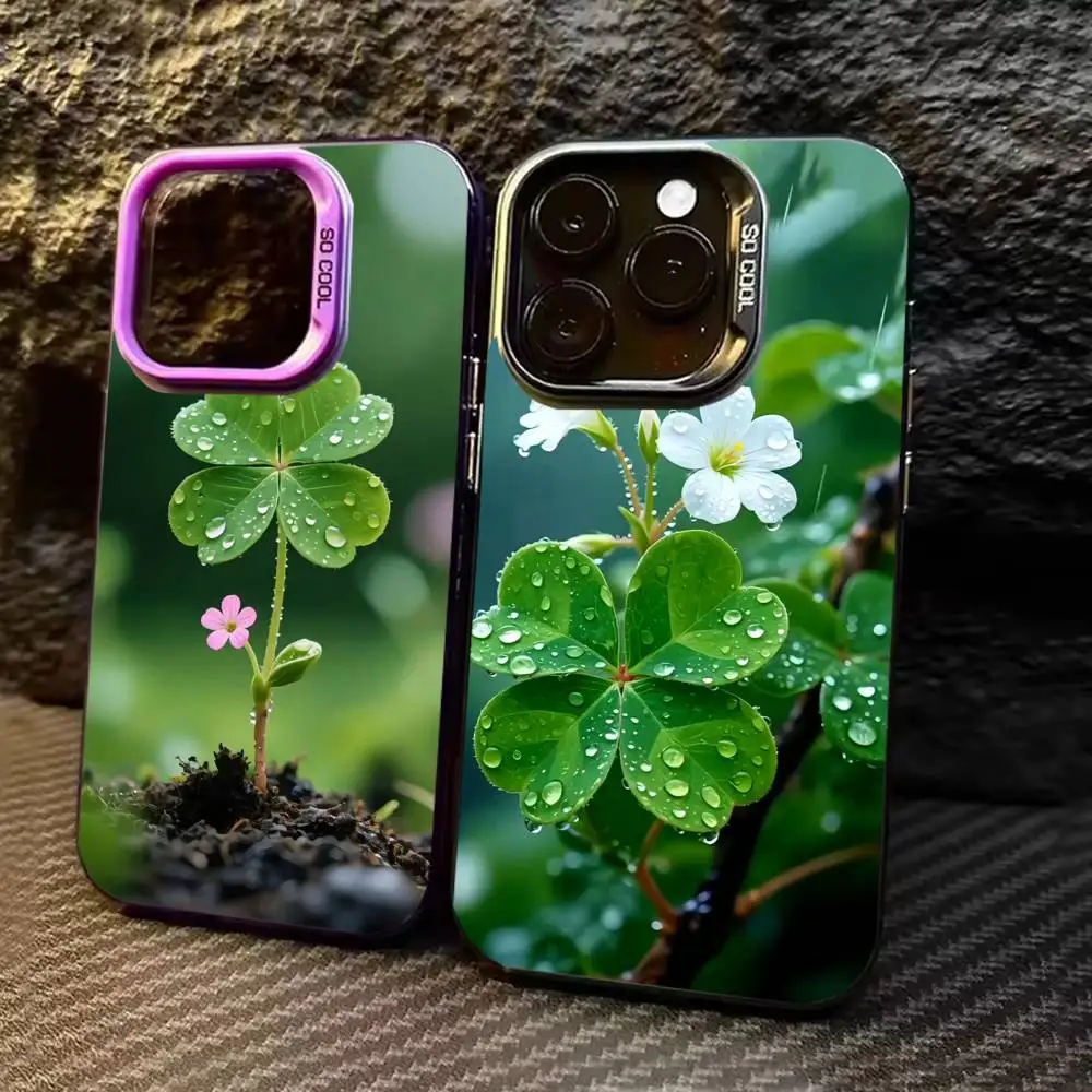 Clover Plant Four Leaf Phone Case For iPhone 17 16 15 14 13 12 11 Pro Max Plus Silver Matte Black Cover
Clover Plant Four Leaf Phone Case For iPhone 17 16 15 14 13 12 11 Pro Max Plus Silver Matte Black Cover