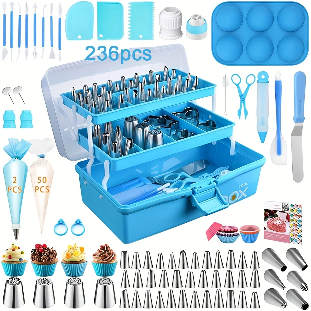 386pcs Luxury Cake Baking Set with Piping Nozzles, Tool Kit, Oversized Floral Nozzles, Decorative Frosting Tips, Plus Steel Cream & Pastry Nozzles, Baking Decorations & Tools. Perfect for Beginners, An Amazing Christmas Gift
386pcs Luxury Cake Baking Set with Piping Nozzles, Tool Kit, Oversized Floral Nozzles, Decorative Frosting Tips, Plus Steel Cream & Pastry Nozzles, Baking Decorations & Tools. Perfect for Beginners, An Amazing Christmas Gift