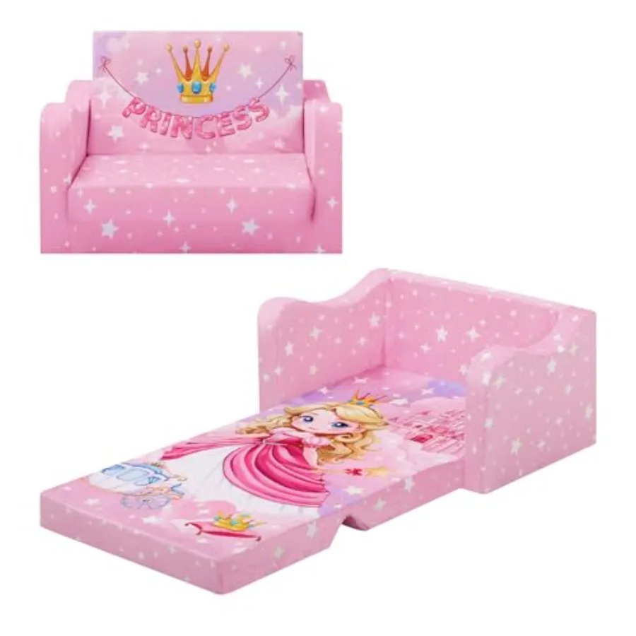 Comfy Couch 2-in-1 Folding Sofa Bed for Toddler Girls Convertible Sofa to Lounger Toddler Couch Chair for Baby Bedroom Playroom
Comfy Couch 2-in-1 Folding Sofa Bed for Toddler Girls Convertible Sofa to Lounger Toddler Couch Chair for Baby Bedroom Playroom
