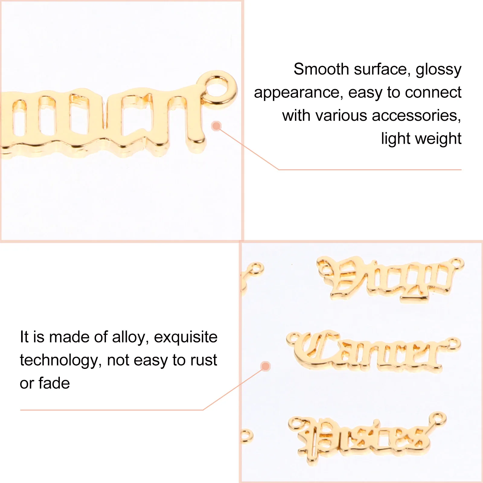 24pcs Zodiac Pendant Necklaces Vintage Alloy Lucky Charms Jewelry DIY Accessories Perfect for Necklace Bracelet
24pcs Zodiac Pendant Necklaces Vintage Alloy Lucky Charms Jewelry DIY Accessories Perfect for Necklace Bracelet