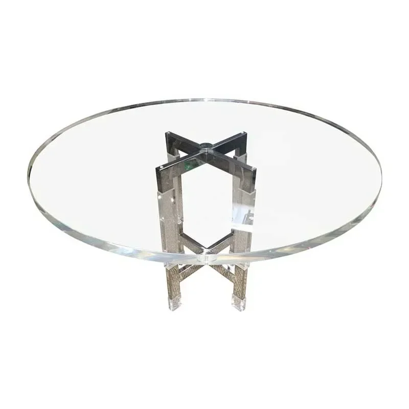 Transparent acrylic dining table Modern simple round dining table Household small apartment stainless steel base Dining table
Transparent acrylic dining table Modern simple round dining table Household small apartment stainless steel base Dining table