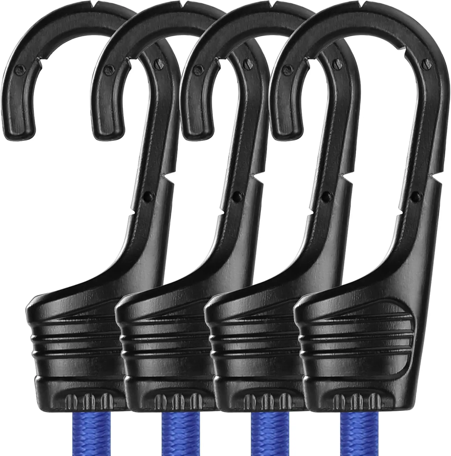 24 Inch Bungee Cords with Hooks, 4 Pack Heavy Duty Elastic Straps for Outdoor Camping, Luggage, Cargo, Bike, RV
24 Inch Bungee Cords with Hooks, 4 Pack Heavy Duty Elastic Straps for Outdoor Camping, Luggage, Cargo, Bike, RV