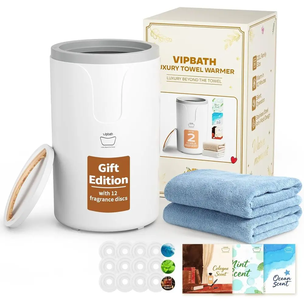 Luxury 20L Towel Warmer, Dual Heat, 30/60/90 Min Timers, Stainless Steel, Auto-Off, 12 Fragrance Discs, Ideal for Spa or Home
Luxury 20L Towel Warmer, Dual Heat, 30/60/90 Min Timers, Stainless Steel, Auto-Off, 12 Fragrance Discs, Ideal for Spa or Home