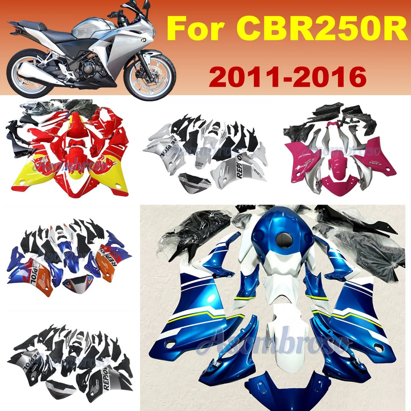 Для HONDA CBR250R комплект обтекателей, несколько цветов, крышка кузова мотоцикла для моделей 2011-2016, прямая оптовая продажа с фабрики в Китае
Для HONDA CBR250R комплект обтекателей, несколько цветов, крышка кузова мотоцикла для моделей 2011-2016, прямая оптовая продажа с фабрики в Китае