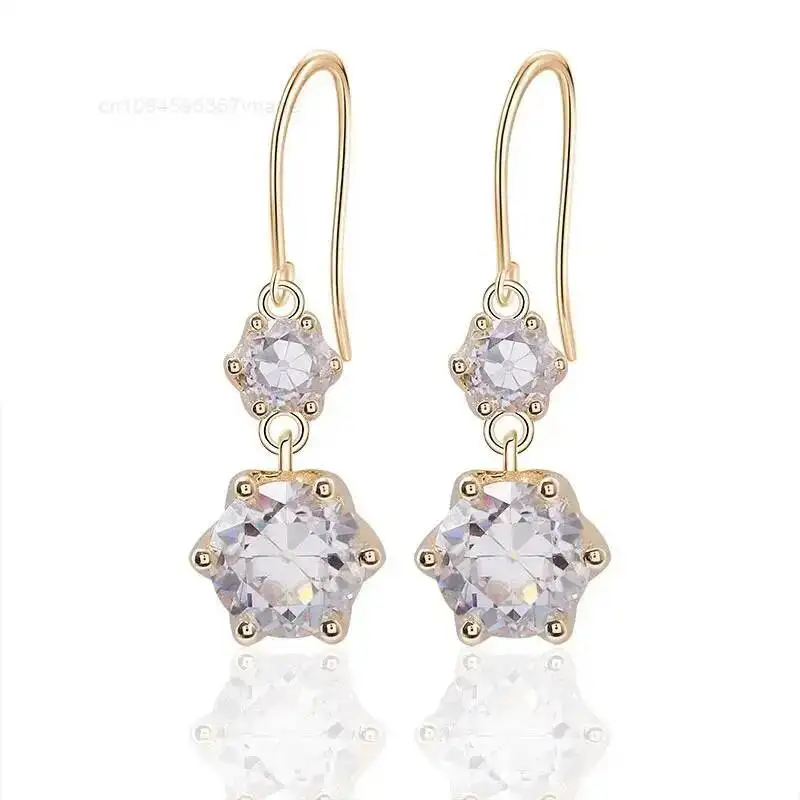 New Arrival Trendy Gold Plated Double Star Moissanite Drop Earrings Fashion Jewelry Earrings for Bridal & Daily Wear
New Arrival Trendy Gold Plated Double Star Moissanite Drop Earrings Fashion Jewelry Earrings for Bridal & Daily Wear