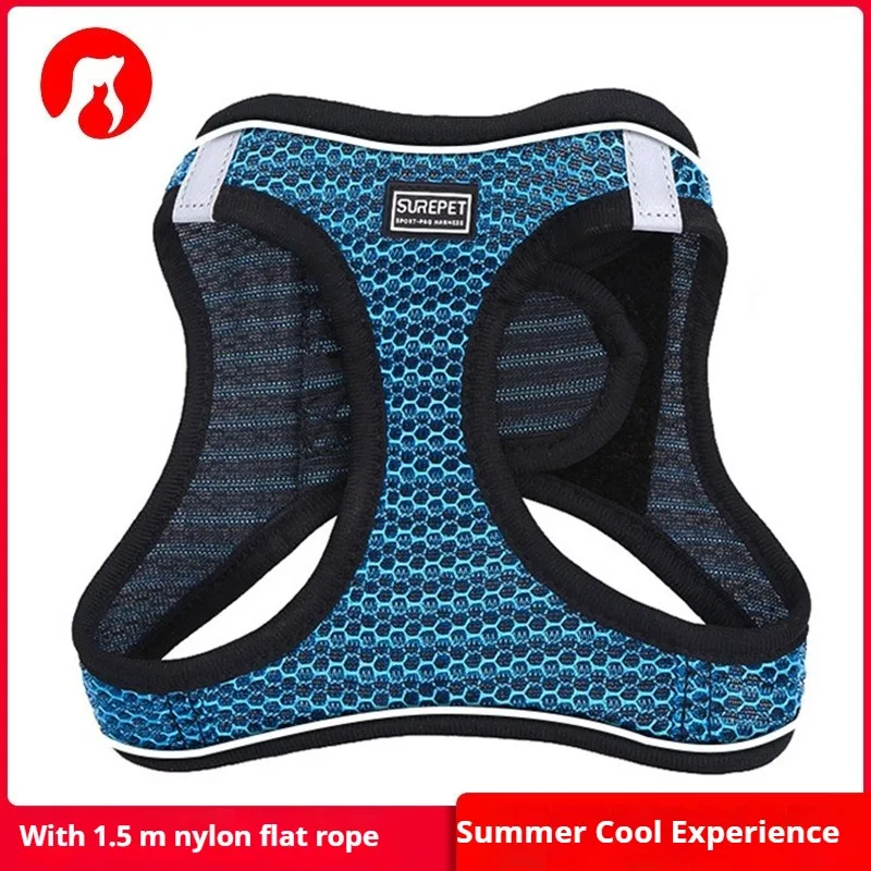 Dog chest harness reflective comfortable vest style dog walking leash suitable for any dog mesh chest and back
Dog chest harness reflective comfortable vest style dog walking leash suitable for any dog mesh chest and back