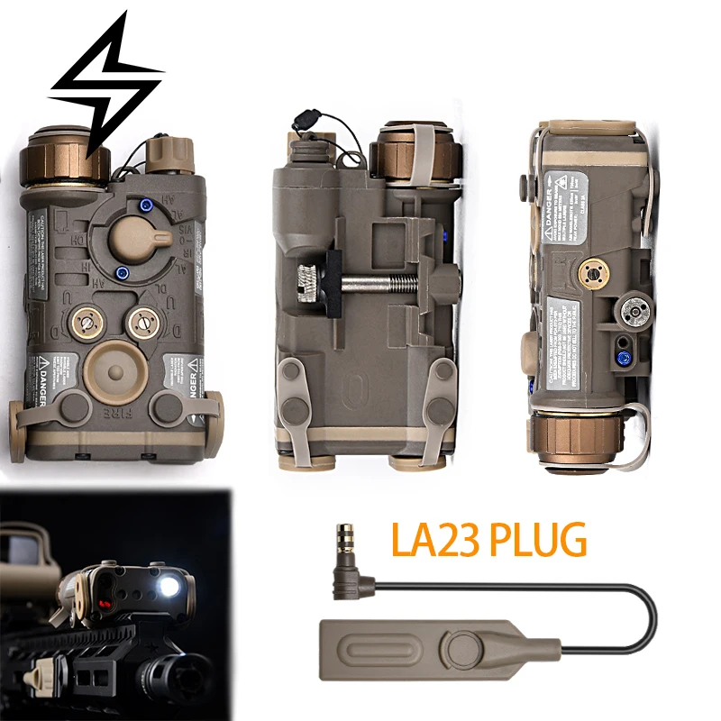 WADSN TAN NGAL Red/Green/Blue Infrared Aiming LED Strobe LA23 PLug Switch Dual Function Pressure Pad Switch Slot Fit Picatinny
WADSN TAN NGAL Red/Green/Blue Infrared Aiming LED Strobe LA23 PLug Switch Dual Function Pressure Pad Switch Slot Fit Picatinny