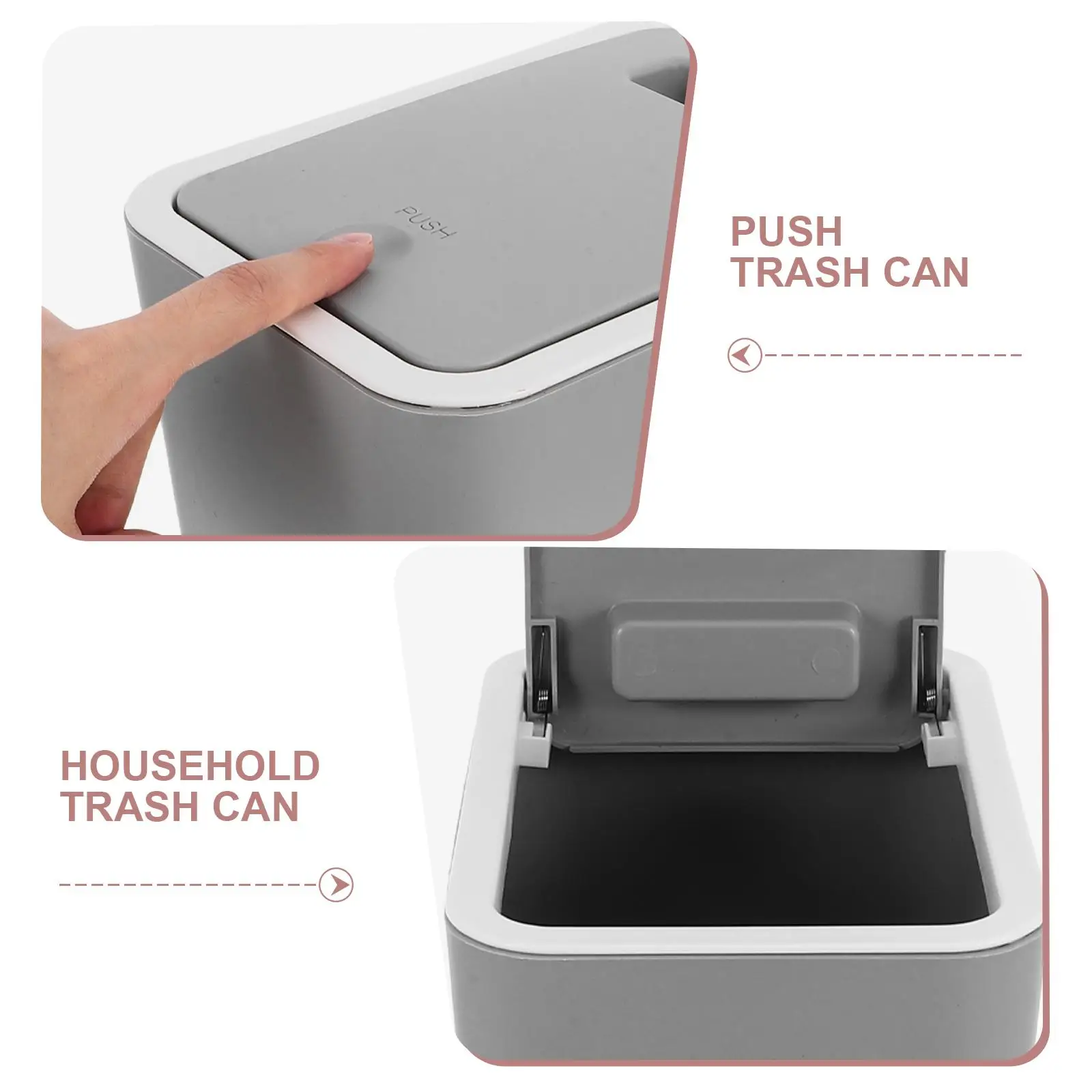 Press Top Trash Can 10.5L Light Grey Plastic Waste Bin Dorm Bathroom Bedroom Garbage Container Slim Lid Household
Press Top Trash Can 10.5L Light Grey Plastic Waste Bin Dorm Bathroom Bedroom Garbage Container Slim Lid Household