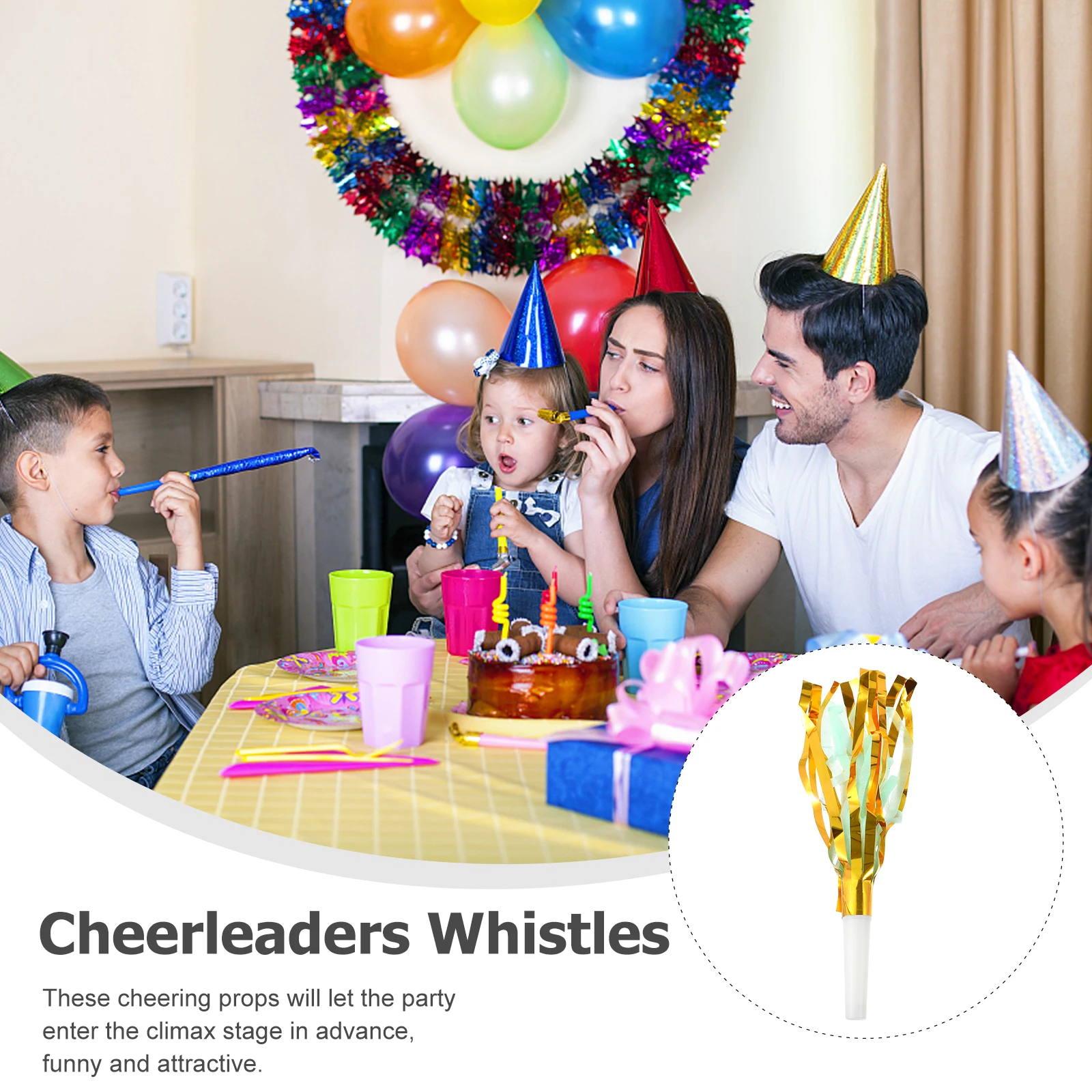 18 Pcs Bright Color Plastic Paper Cheering Whistles Blowouts Kids Adults Birthday Halloween Wedding Carnival Supplies Noise
18 Pcs Bright Color Plastic Paper Cheering Whistles Blowouts Kids Adults Birthday Halloween Wedding Carnival Supplies Noise