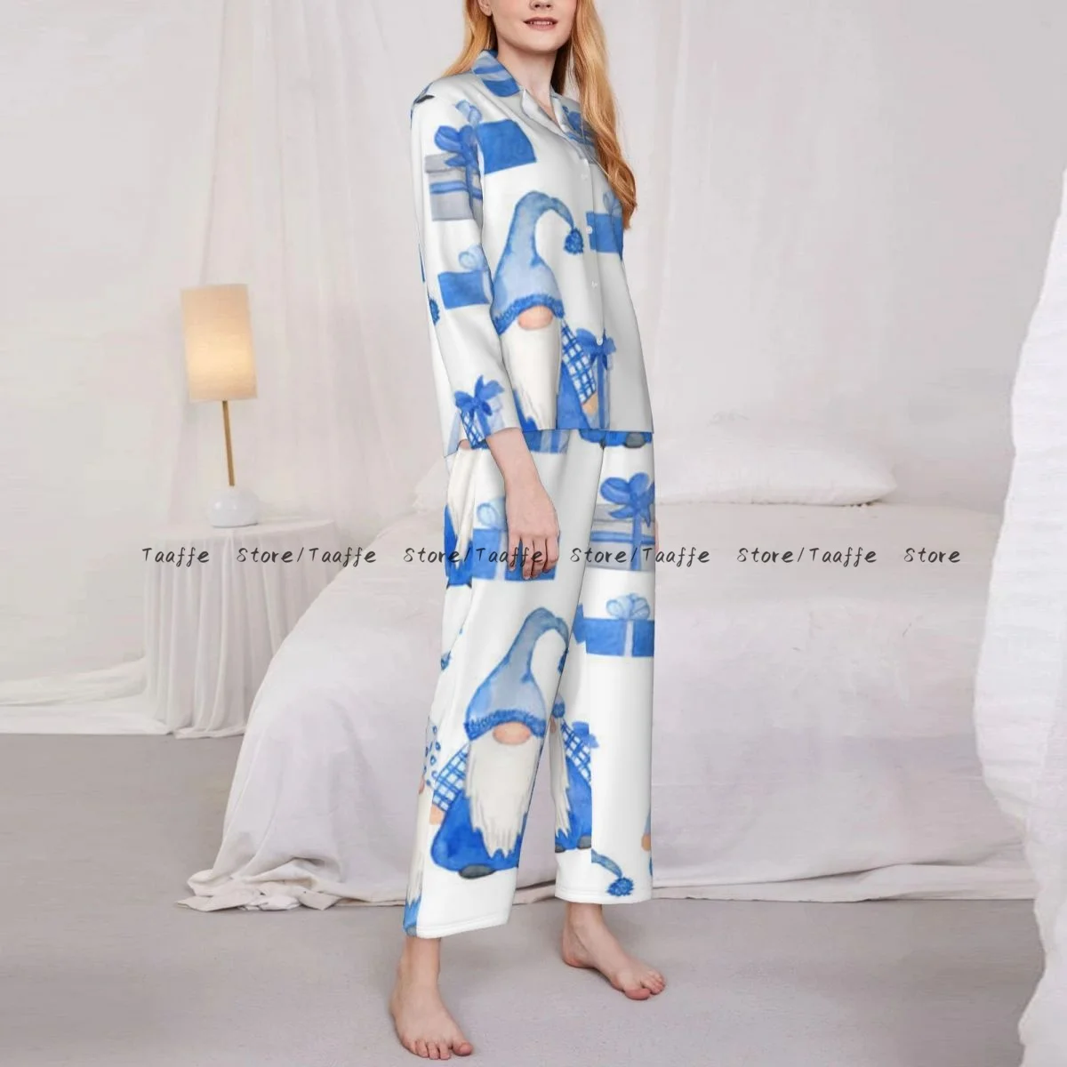 Women's Pajamas Long-sleeved Girl Loungewear Two-piece Set Hand Drawn Nordic Scandinavian Gnomes Pajamas for Autumn Spring
Women's Pajamas Long-sleeved Girl Loungewear Two-piece Set Hand Drawn Nordic Scandinavian Gnomes Pajamas for Autumn Spring